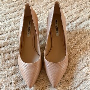 Karl Lagerfeld Women's Blush Quilted Heels